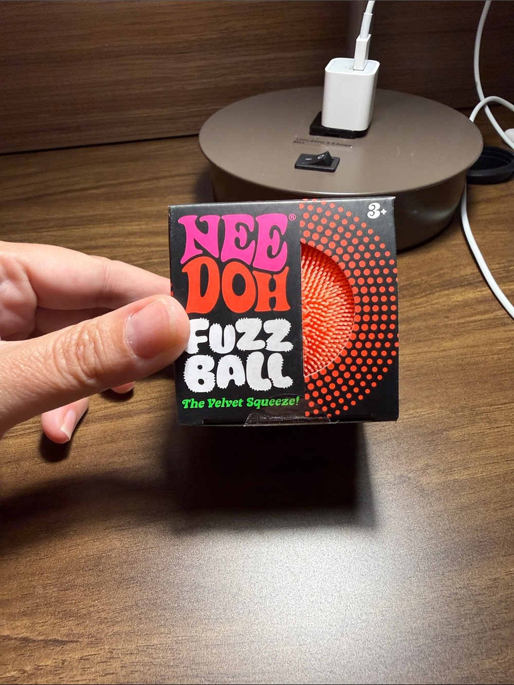 NeeDoh Fuzz Ball Kids Toy - Red Velvet Squeeze